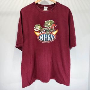 NHRA Addicted To The Nitro Racing Shirt Maroon Official Double Sided Og Size 2XL